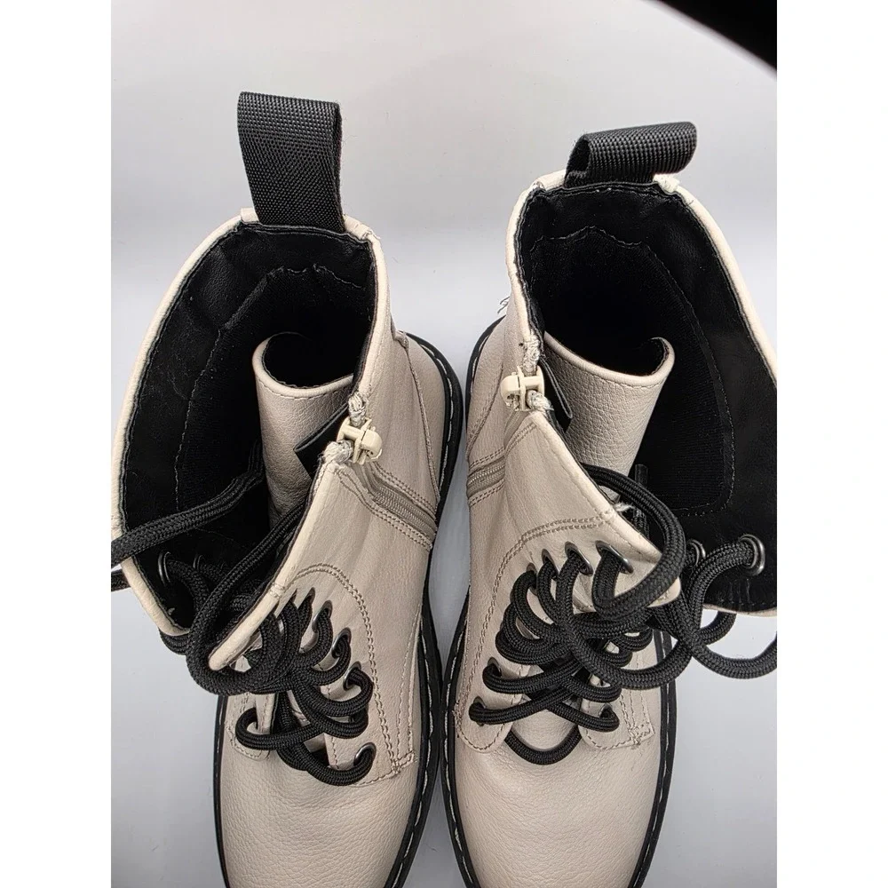Sincerely Jules Harley Combat Boots Cream Beige Platform Lug Sole Mens 7 P2HRL10